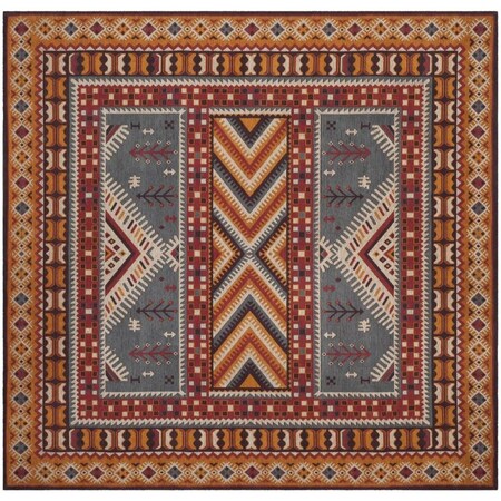 Safavieh Classic Vintage Power Loomed Square Area Rug Slate & Mustard - 6 x 6 ft. CLV511C-6SQ